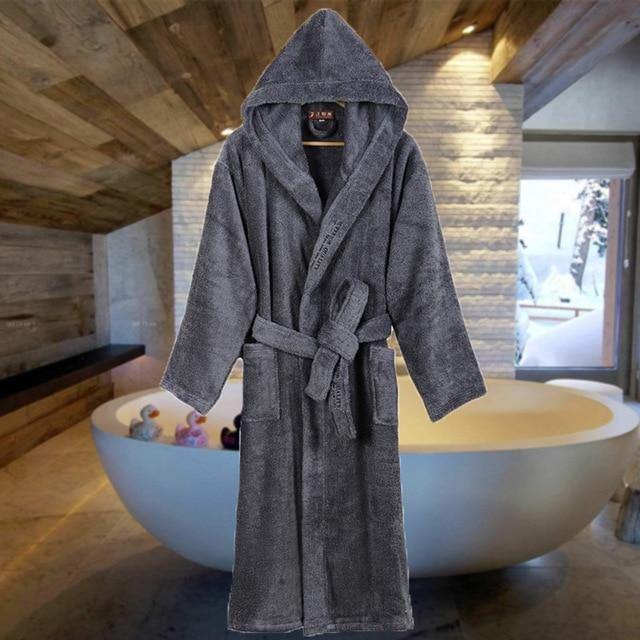 Embroidered Hooded Spa Bathrobe - Miklahbeautyproducts
