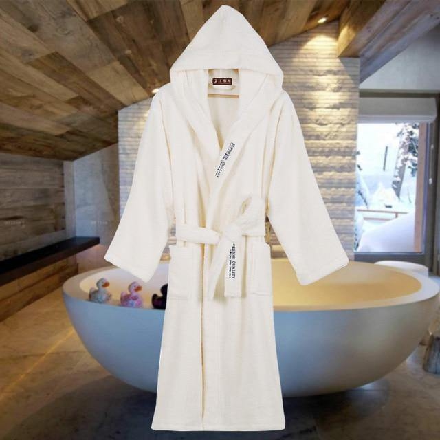 Embroidered Hooded Spa Bathrobe - Miklahbeautyproducts