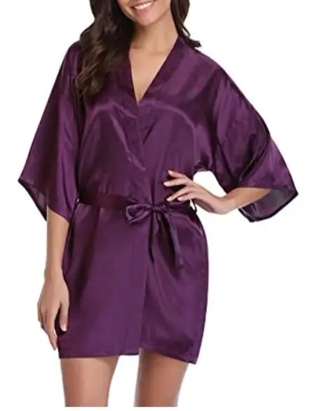 Silk-Satin Spa Robe