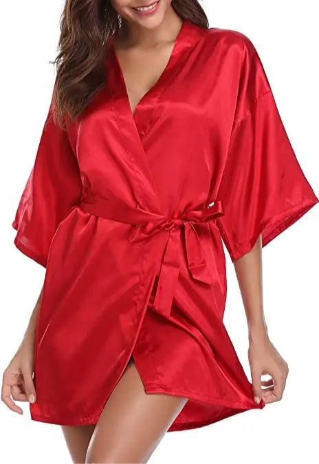 Silk-Satin Spa Robe