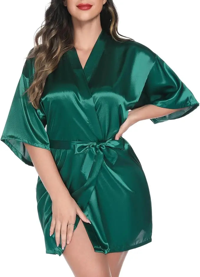Silk-Satin Spa Robe
