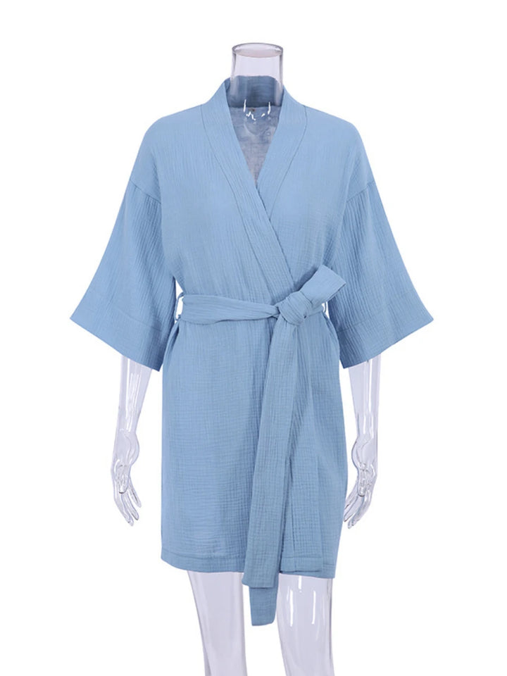 Short Sleeved Cotton Robe