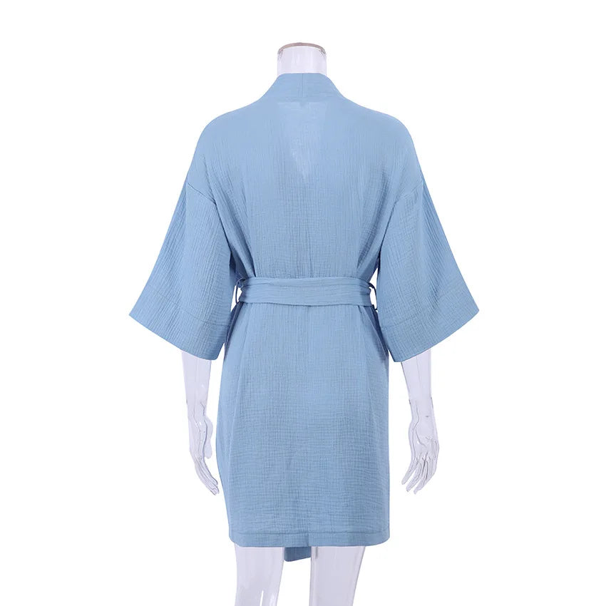 Short Sleeved Cotton Robe