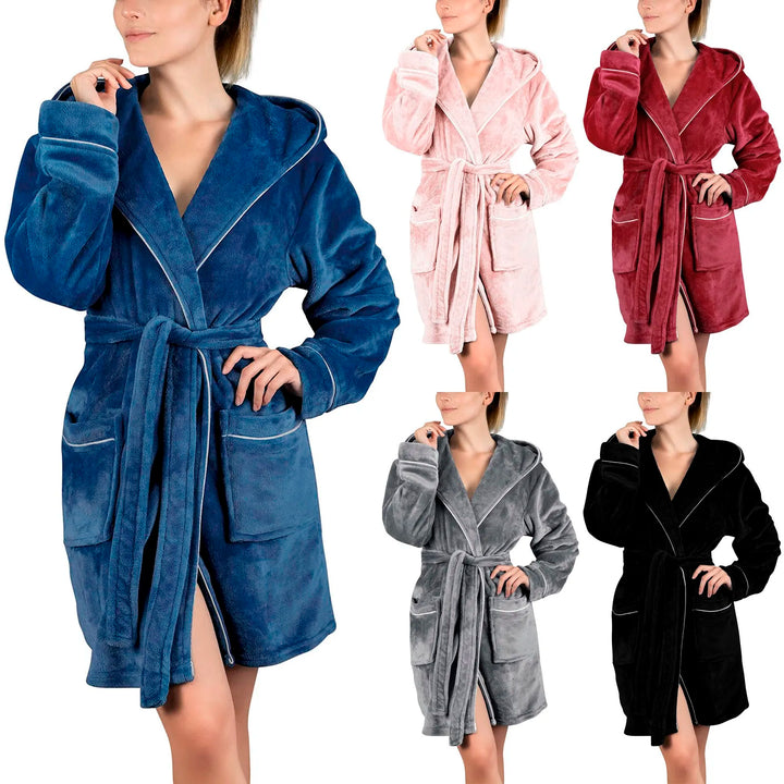 Plush Mid-Calf Hooded Robe