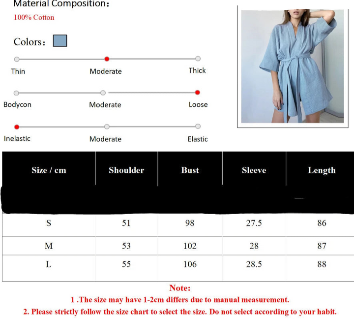 Short Sleeved Cotton Robe