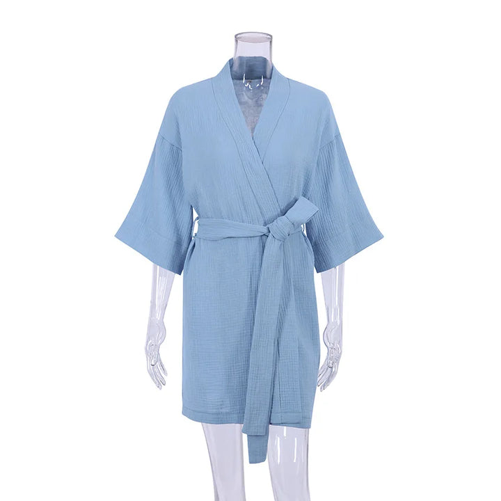 Short Sleeved Cotton Robe
