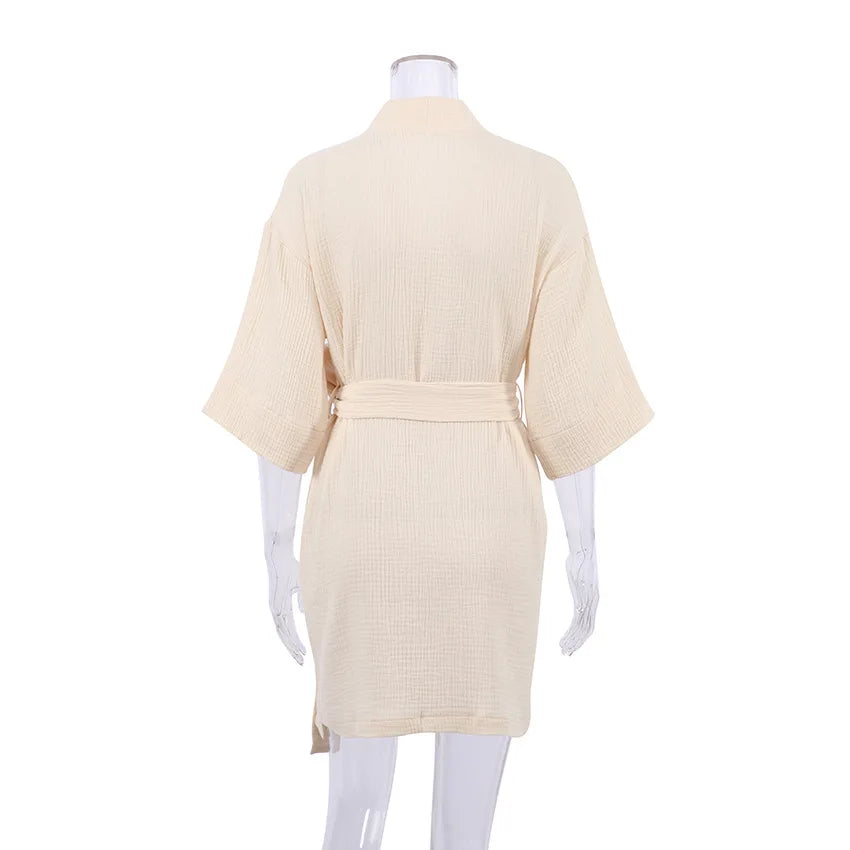 Short Sleeved Cotton Robe