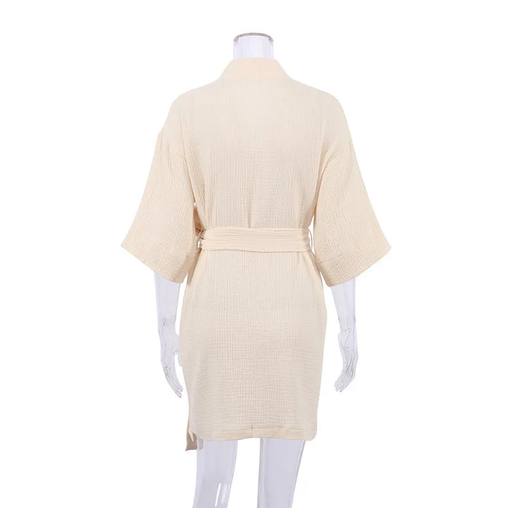 Short Sleeved Cotton Robe
