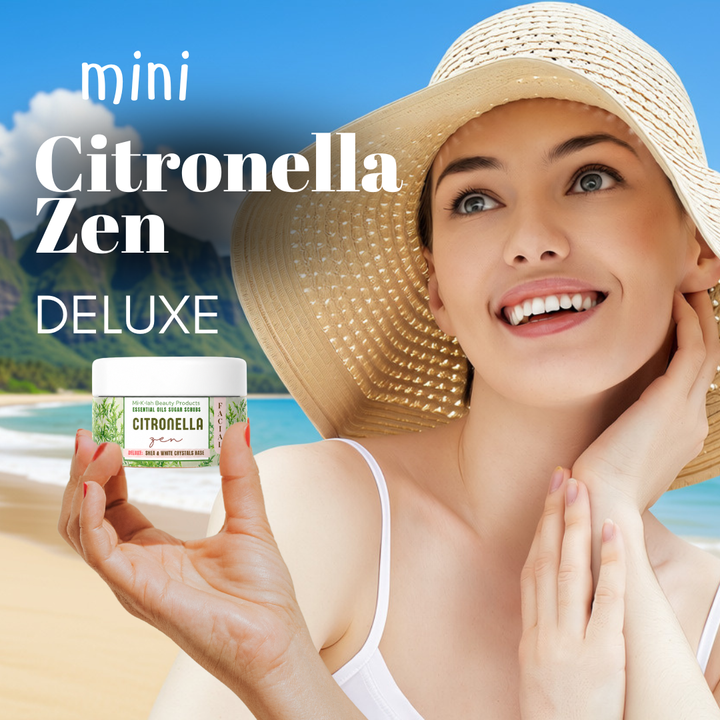 Mini Citronella Zen  Deluxe Facial Sugar Scrub – Shea & White Crystals Base