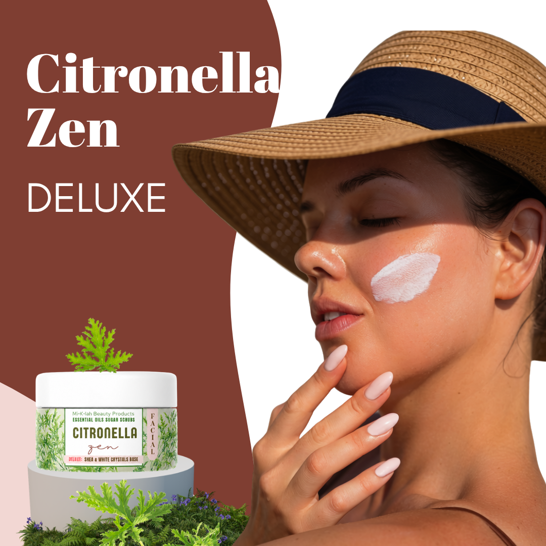 Citronella Zen  Deluxe Facial Sugar Scrub – Shea & White Crystals Base