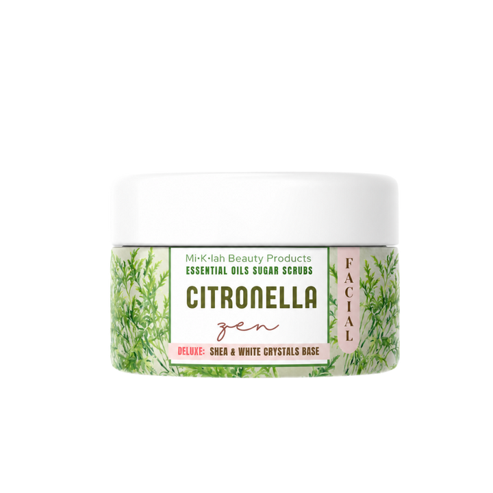 Citronella Zen  Deluxe Facial Sugar Scrub – Shea & White Crystals Base