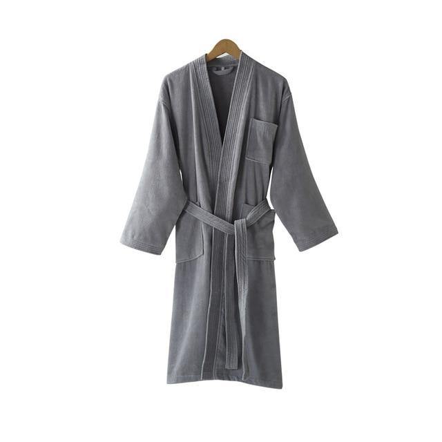 Pocket Terry Cotton Lounge Robe - Miklahbeautyproducts