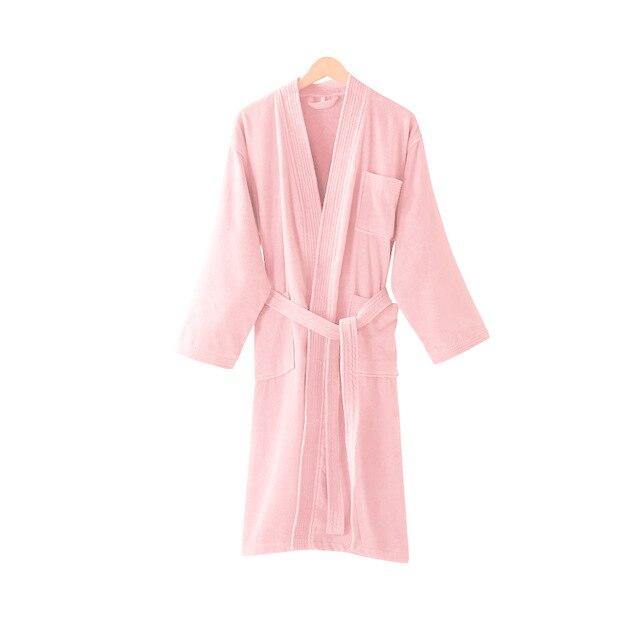 Pocket Terry Cotton Lounge Robe - Miklahbeautyproducts