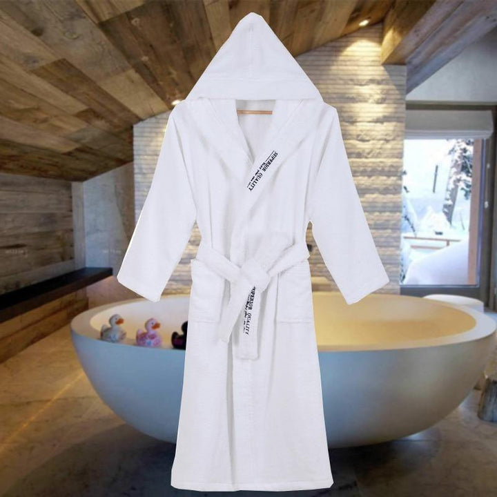 Embroidered Hooded Spa Bathrobe - Miklahbeautyproducts