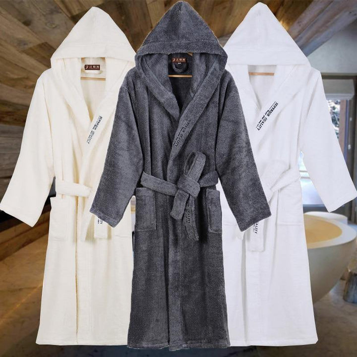 Embroidered Hooded Spa Bathrobe - Miklahbeautyproducts